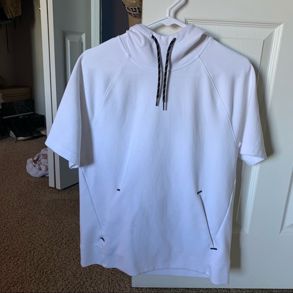White Short Sleeved Hoodie
